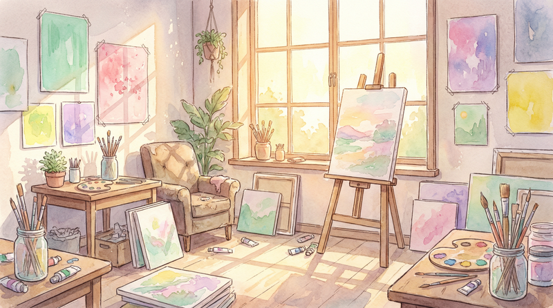 墨水之心APP 里番动漫 界面展示 画室场景